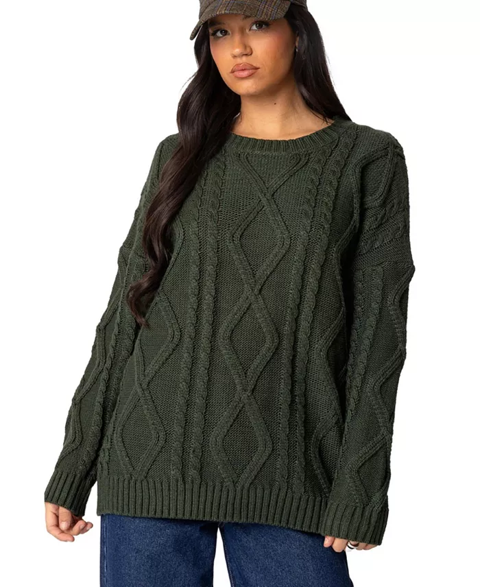 Women's Kennedy oversized cable knit sweater - thumbnail 9