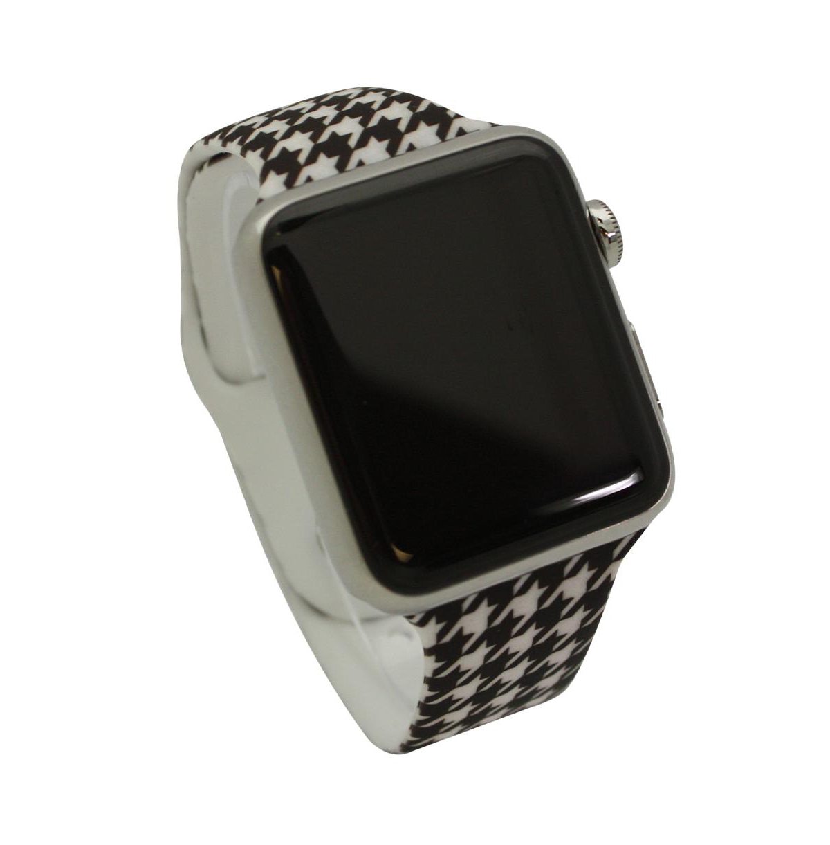 Olivia Pratt Houndstooth Printed Silicone Apple Watch Band