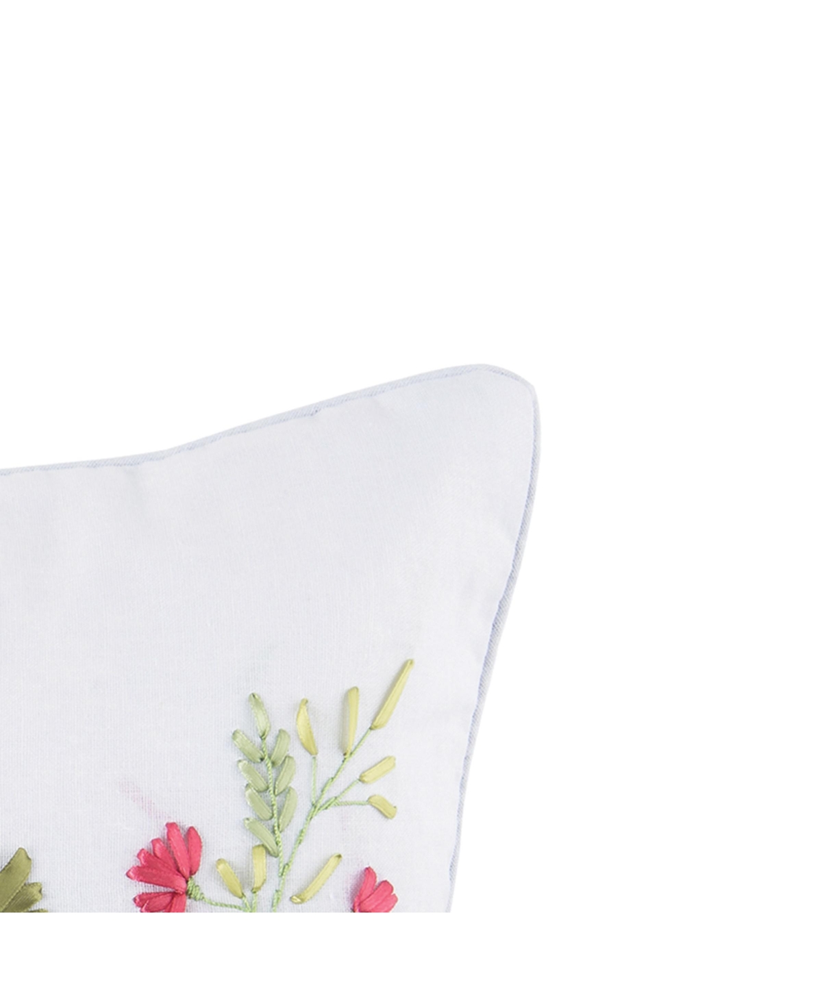 Botanical Hand Crafted Ribbon Art Pillow