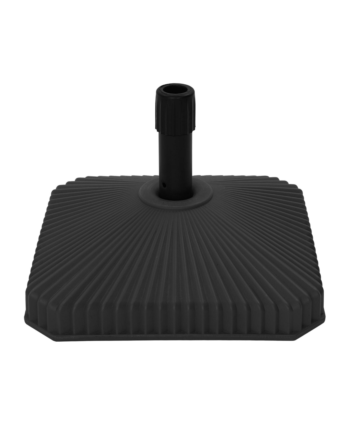 6 lbs. Heavy-Duty Square Outdoor Patio Umbrella Base in Black Can Be Filled with Water and Sand - Black