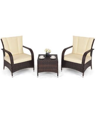 3PCS Outdoor Patio Rattan Wicker Furniture Set