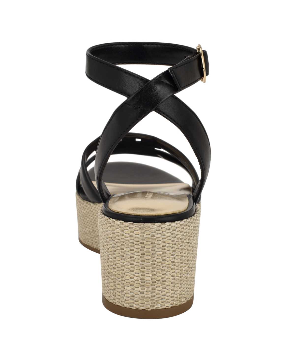 Tommy Hilfiger Women's Vastie Raffia Platform Wedge Sandals In Black