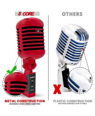 Vintage Microphone Classic Dynamic Professional XLR Studio Retro Style Mic RED