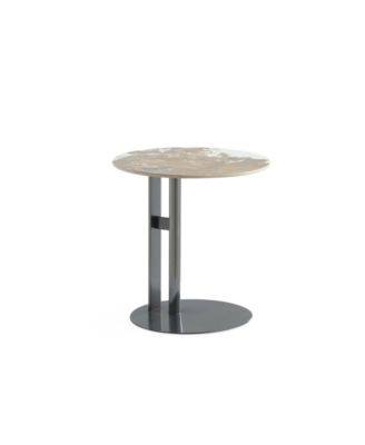 Alondra 19.68" Modern Round Sintered Stone Top End Table