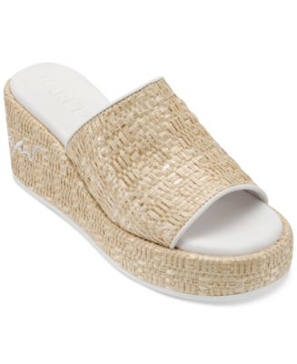 Women Karl Lagerfeld Metallic Gold Platform Slides display picture 1