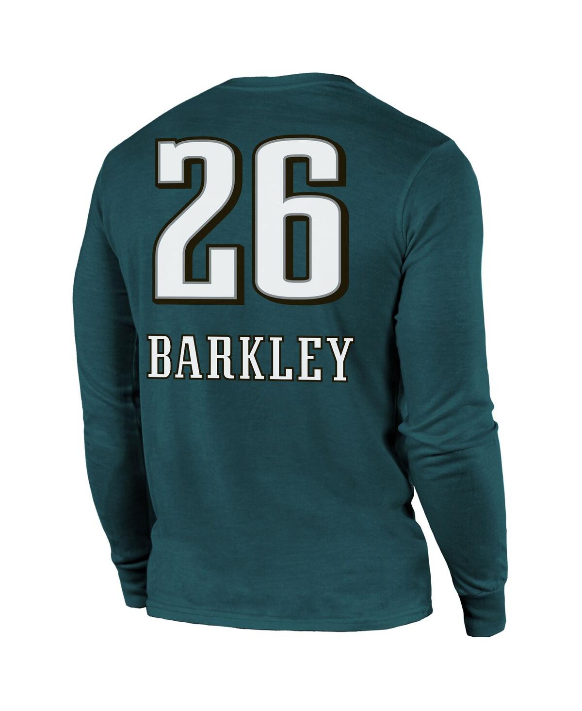 Majestic Men's Saquon Barkley Midnight Green Philadelphia Eagles Super Bowl Lix Player Name Number Tri-blend In Midnight Green