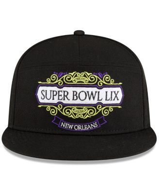 Men's Black Philadelphia Eagles Super Bowl LIX Tarmac Split Panel 9FIFTY Snapback Hat