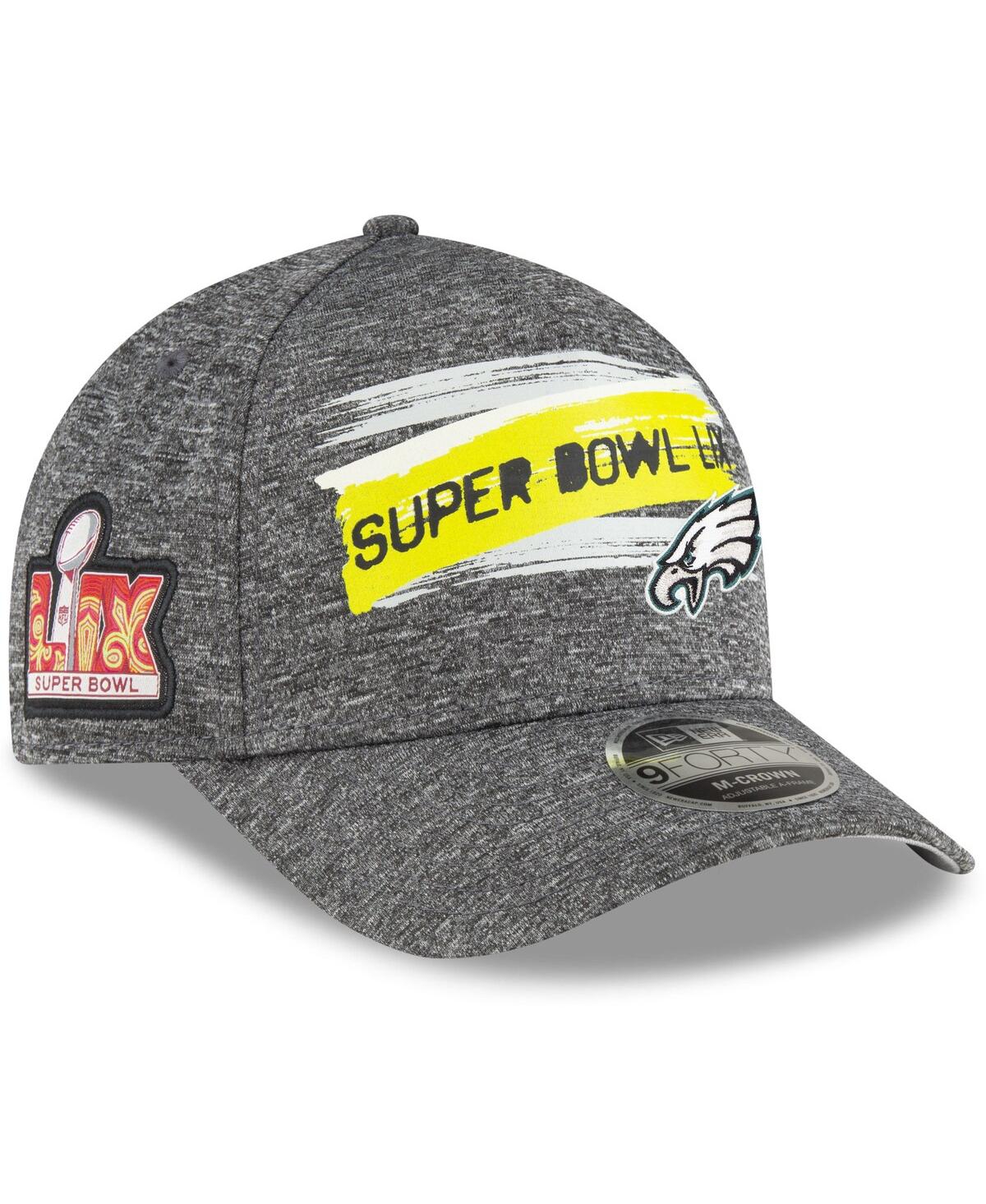 NEW ERA MEN'S GRAY PHILADELPHIA EAGLES SUPER BOWL LIX 9FORTY A-FRAME ADJUSTABLE HAT 