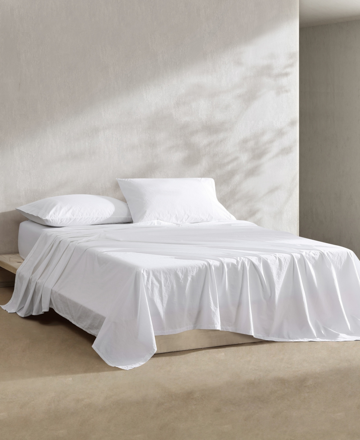 Calvin Klein Washed 200-thread Count Cotton 3-pc. Sheet Set, Twin In White
