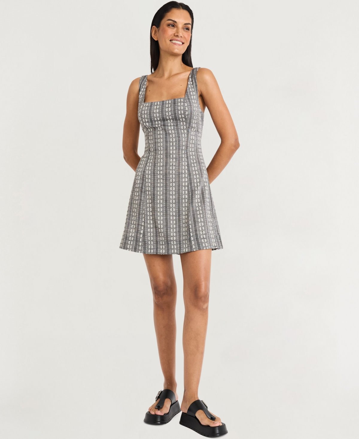 THE GOOD JOURNEY WOMEN'S COTTON PRINTED A-LINE DRESS 