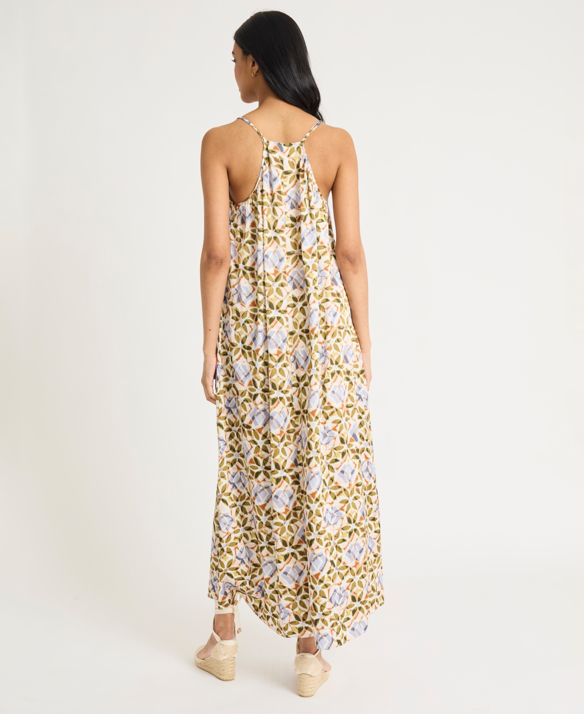 The Good Journey Gathered Racerback Maxi Sundress In Brown
