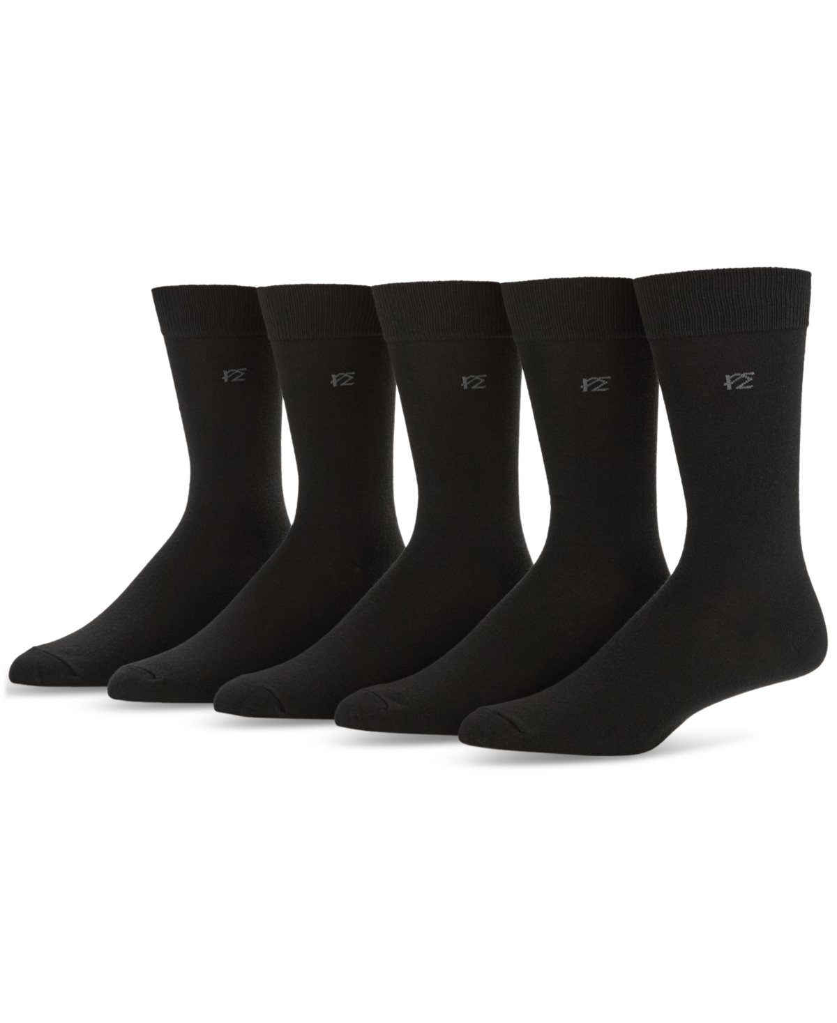 Men's Flat Knit Dress Crew Socks, 5-pack - Black