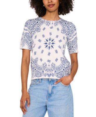 Vince Camuto - Women's Bandana Print Short-Sleeve T-Shirt