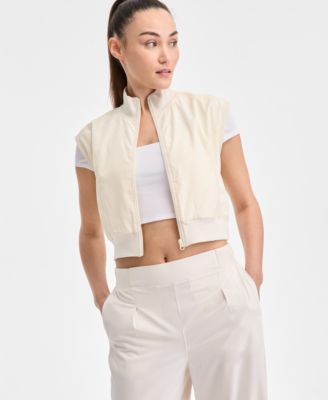 ID Ideology - Women's Woven Piped Cropped Vest