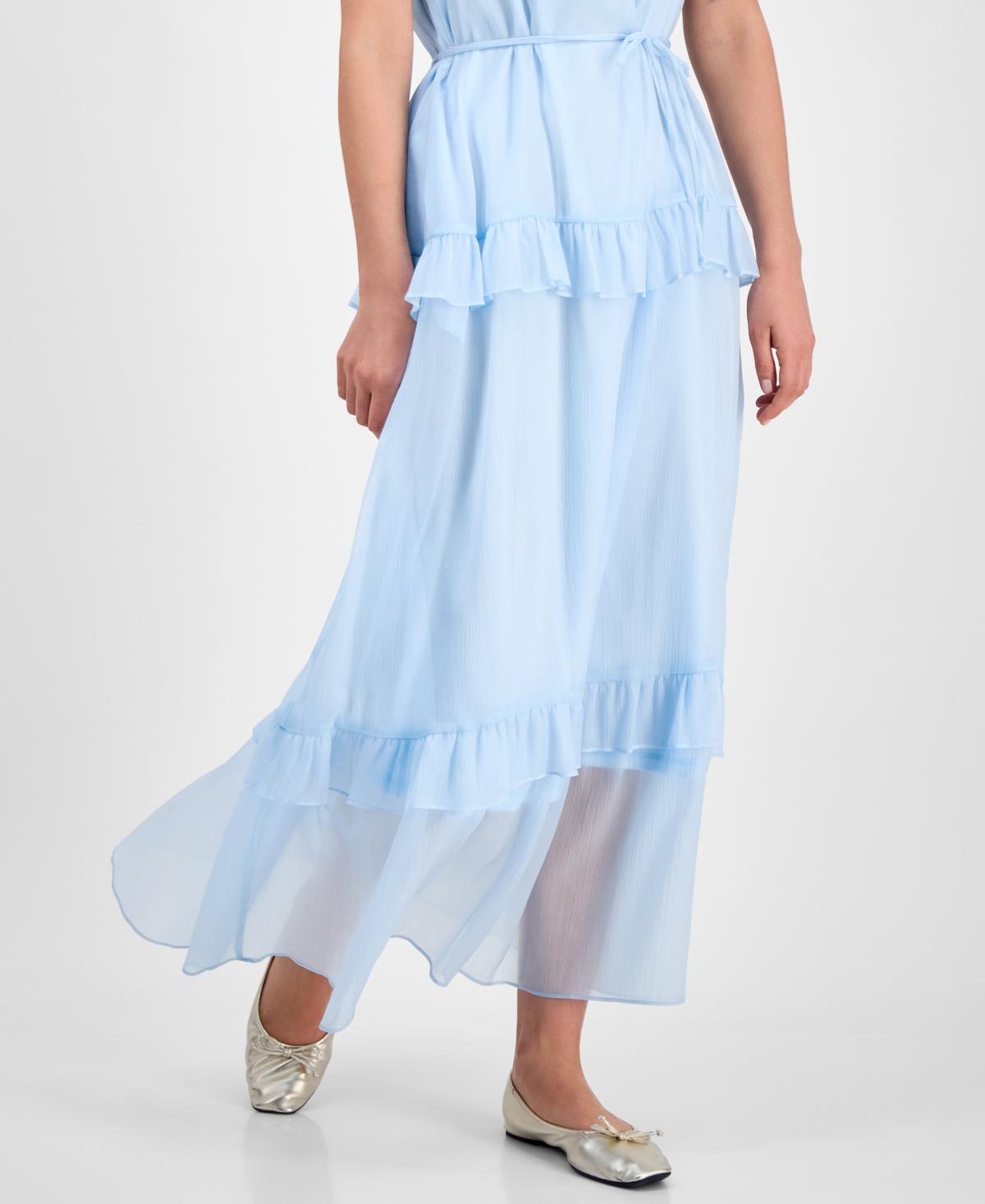 Julia Jordan Women's Tie-strap Maxi Dress In Light Blue