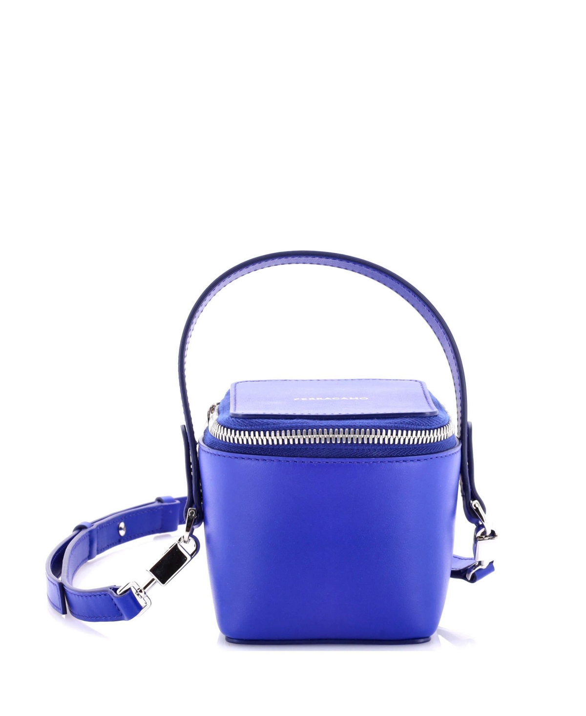Micro Top Handle Crossbody Bag Leather - Blue