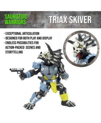 Boss Fight Studio Saurozoic Warrior Triax Skiver Night Lands Deco - Futuristic, Armored Dinosaur Hero – Highly Articulated, Posable Collectible Action Figure & Accessories – 6 Inch Scale 1:12, Ages 8+