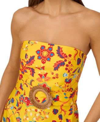 by Adrianna Papell Women's Cotton Printed O-Ring Dress