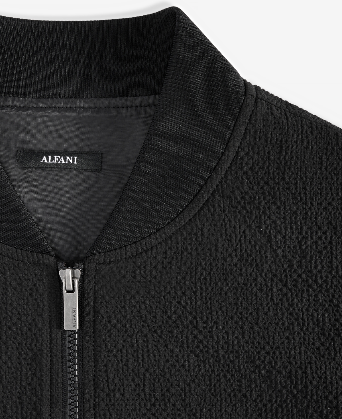 ALFANI MEN'S MODERN PUCKERED ZIP-FRONT BOMBER JACKET, EXCLUSIVELY AT MACY'S 