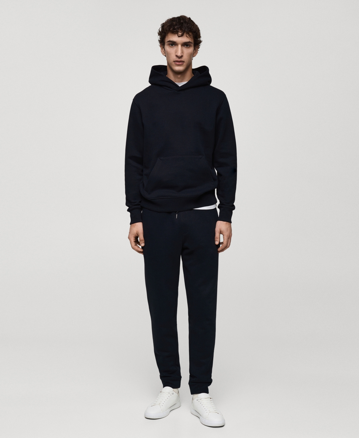 Mango Drawstring Slim Fit Sweatpants In Dark Navy