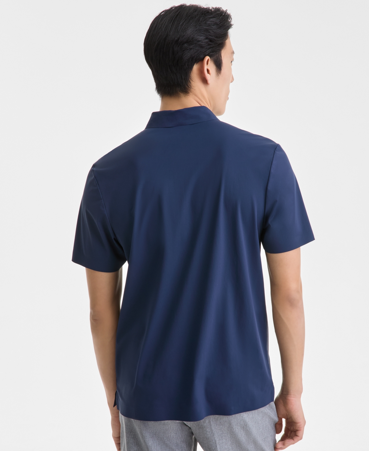 Alfani Men's Laser Cut Short Sleeve Performance Polo Shirt, Exclusively At Macy's In Neo Navy