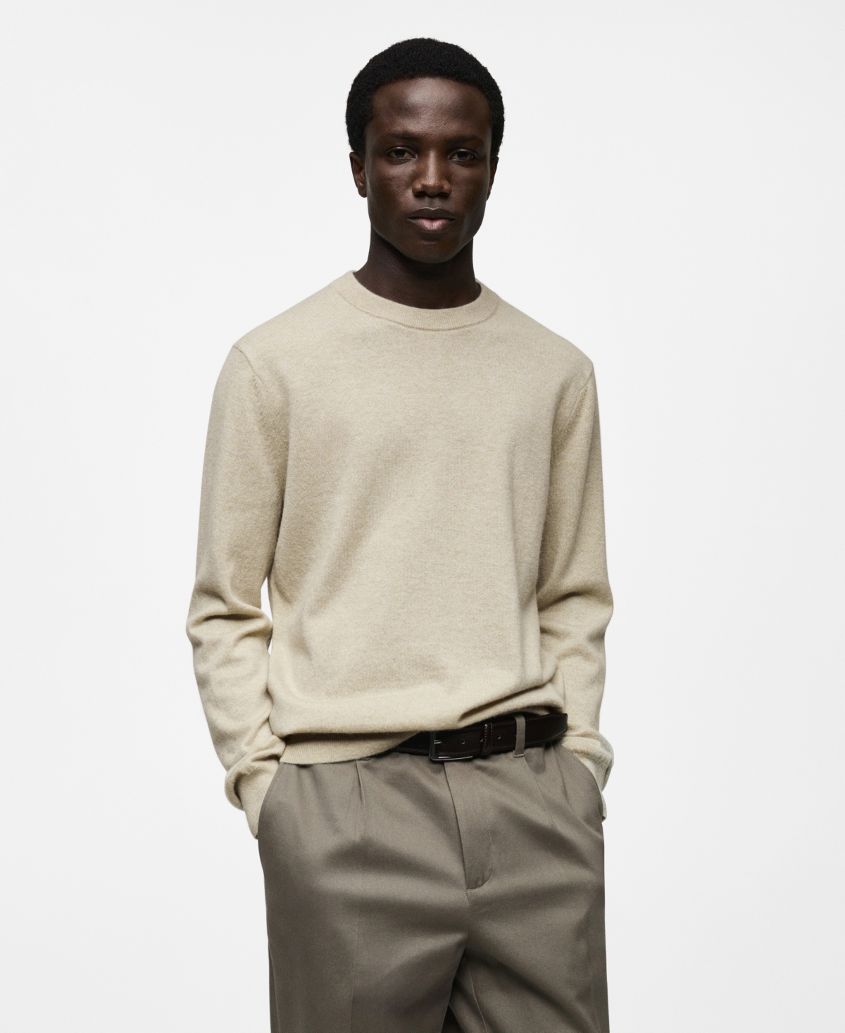 Men's Slim-Fit Cashmere Sweater - Pastel Green