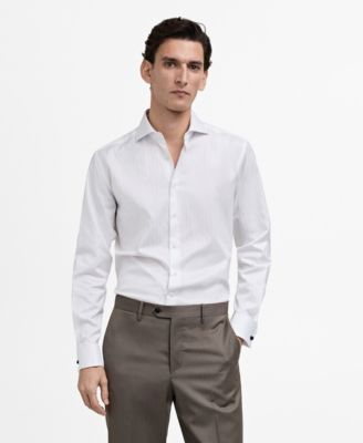 MANGO - Men's 100% Cotton EU Slim-Fit Dress Shirt