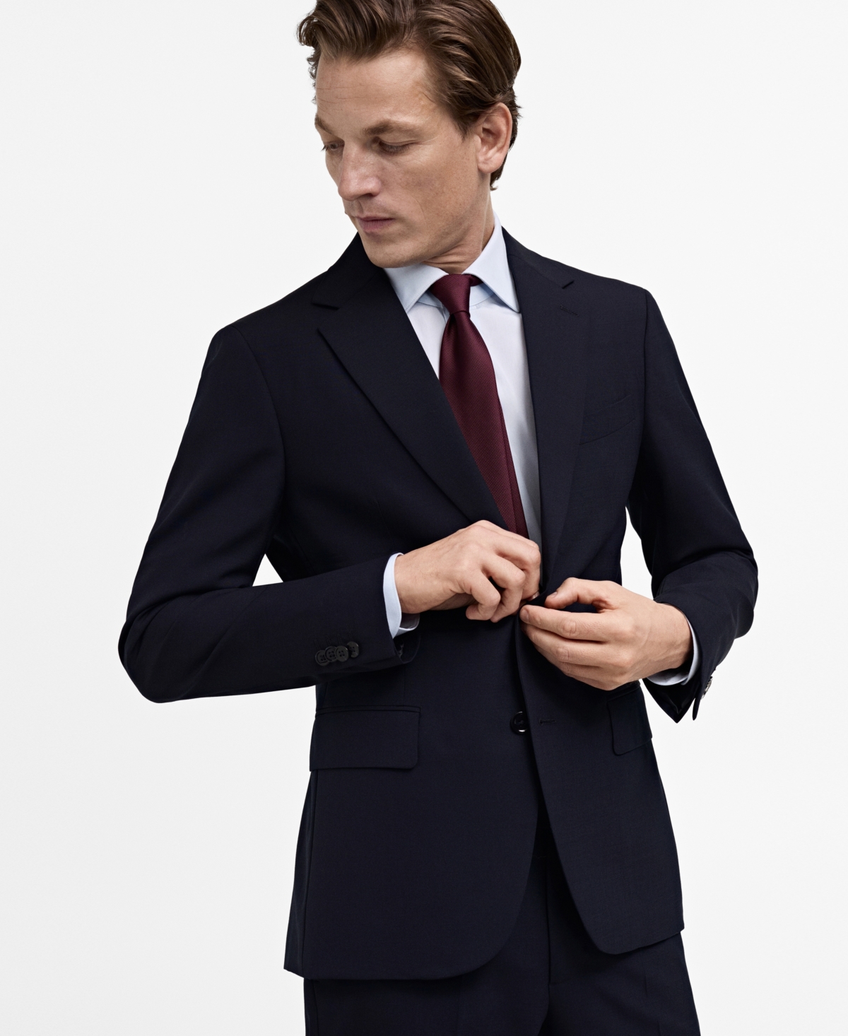 Men's Wool Suit Blazer - Dark Navy
