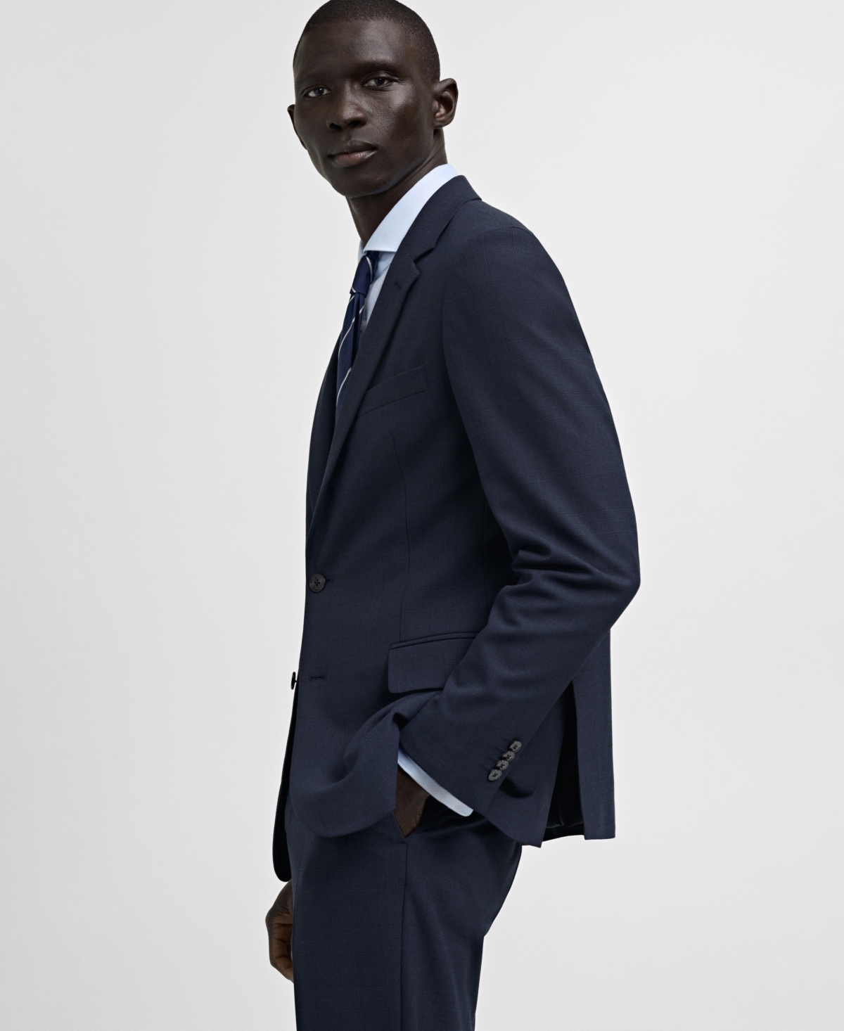 Shop Mango Men's Slim-fit Suit Blazer In Dark Navy