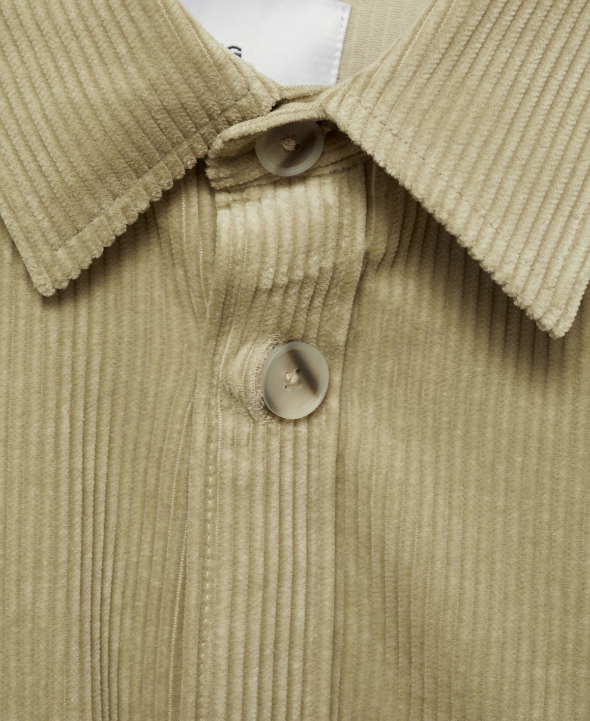 Mango Regular Fit Corduroy Overshirt In Pastel Green