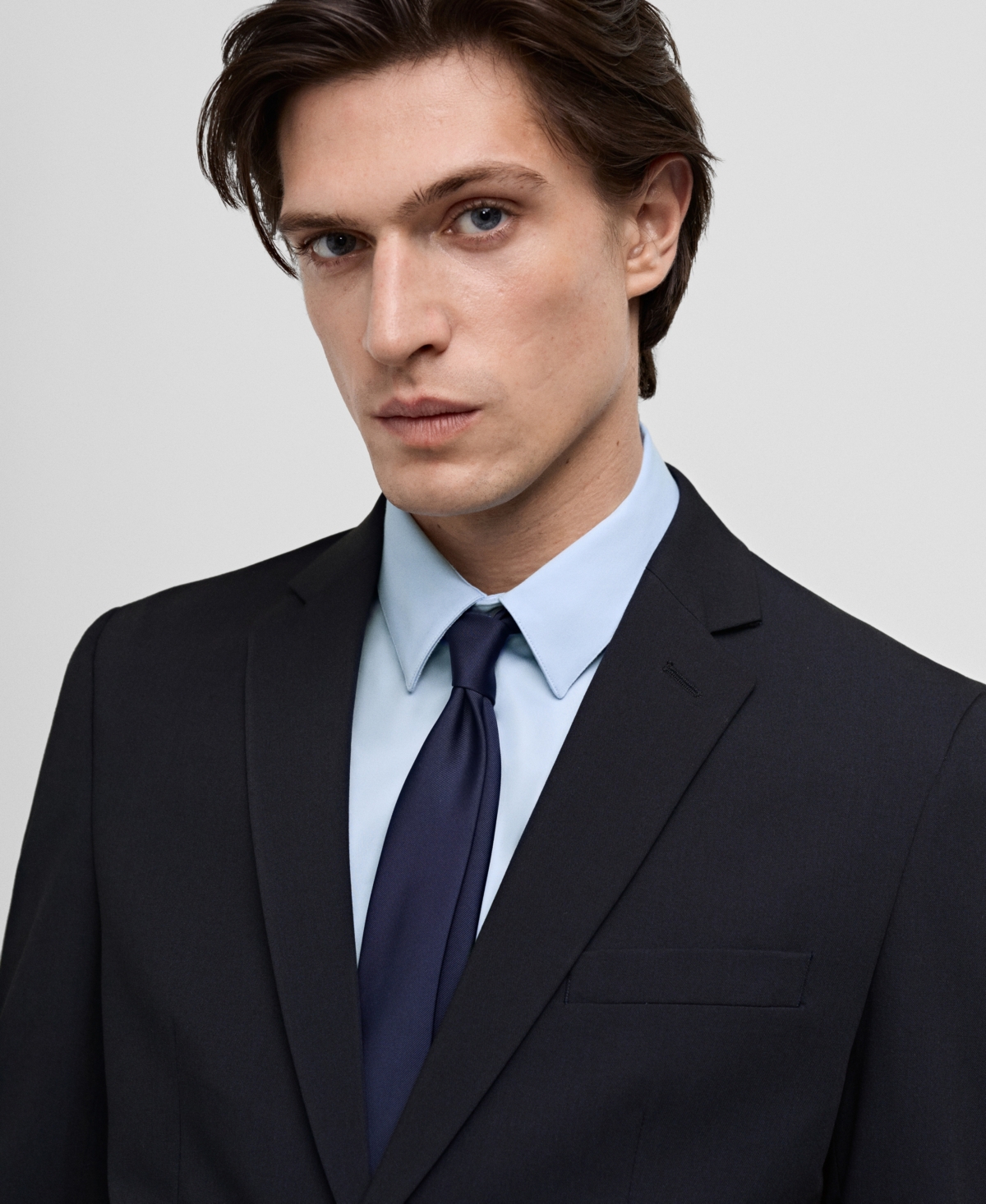 Shop Mango Men's Super Slim-fit Suit Blazer In Dark Navy