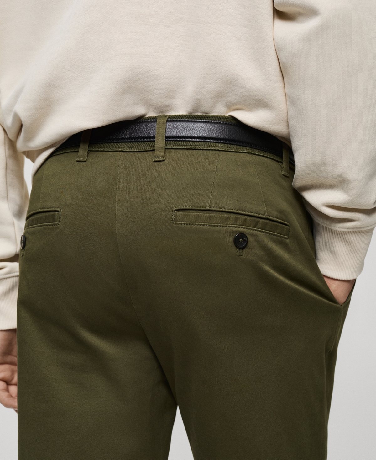 Mango Men's Slim-fit Tapered Crop Chino Pants In Khaki