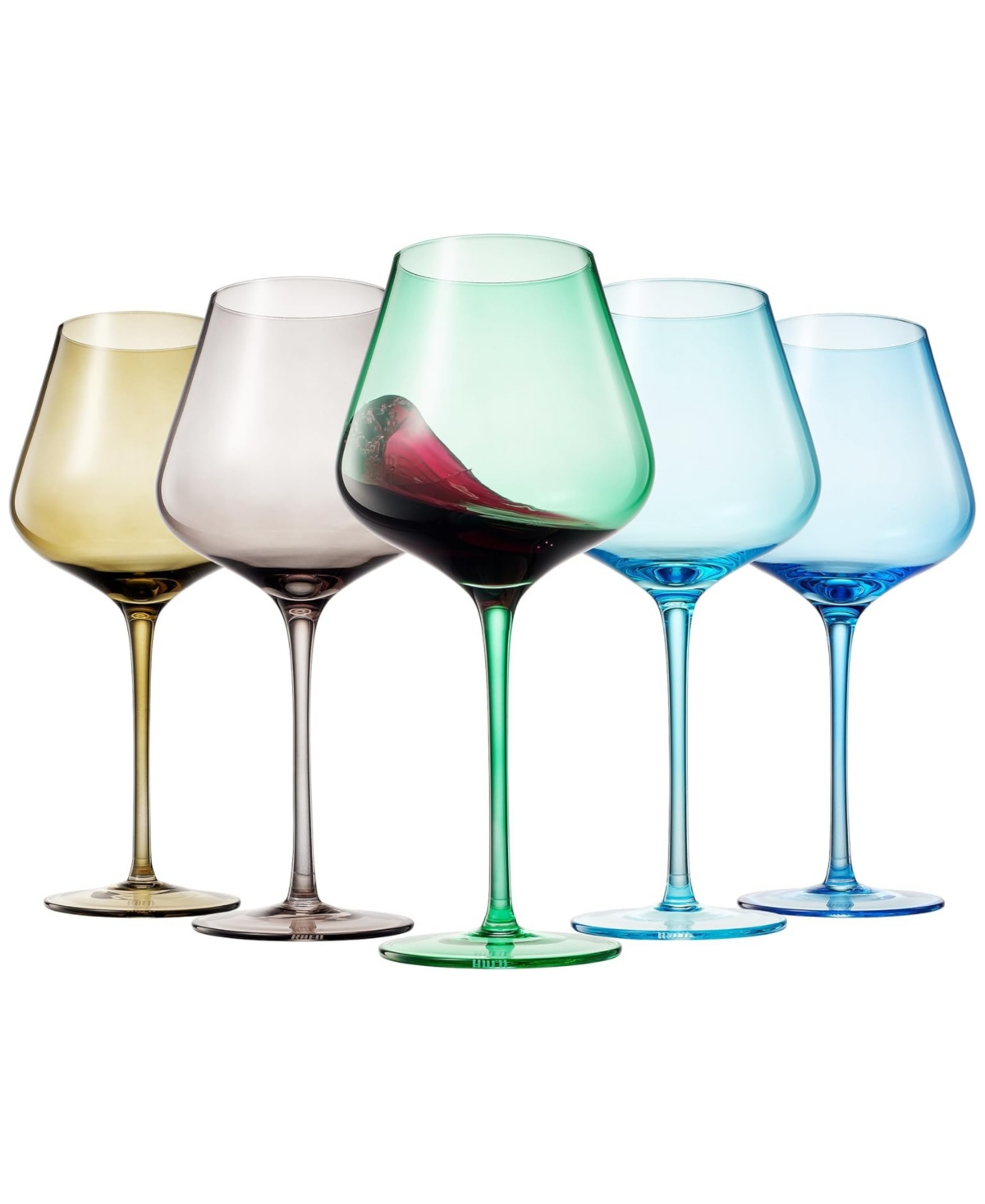 The Wine Savant Colors Of The Rocky Mountains Wine Glasses, Set Of 5 In Multicolor