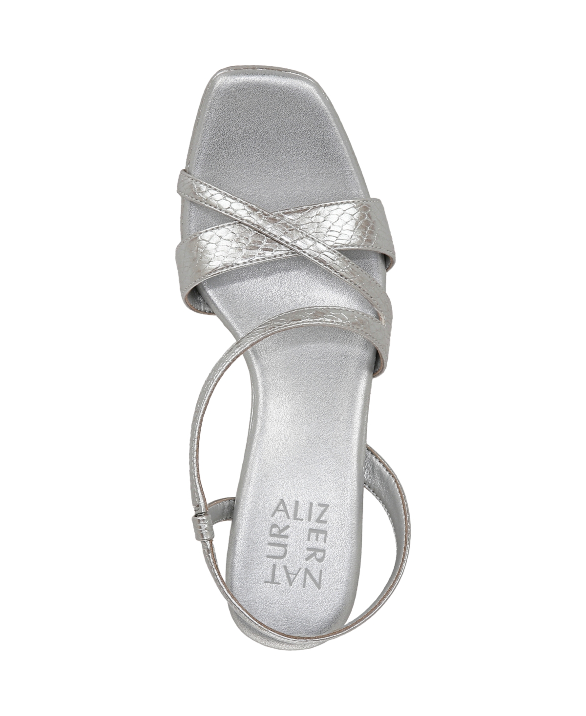 Naturalizer Women's Kieran Open Square Toe Dress Sandals In Silver Faux Leather