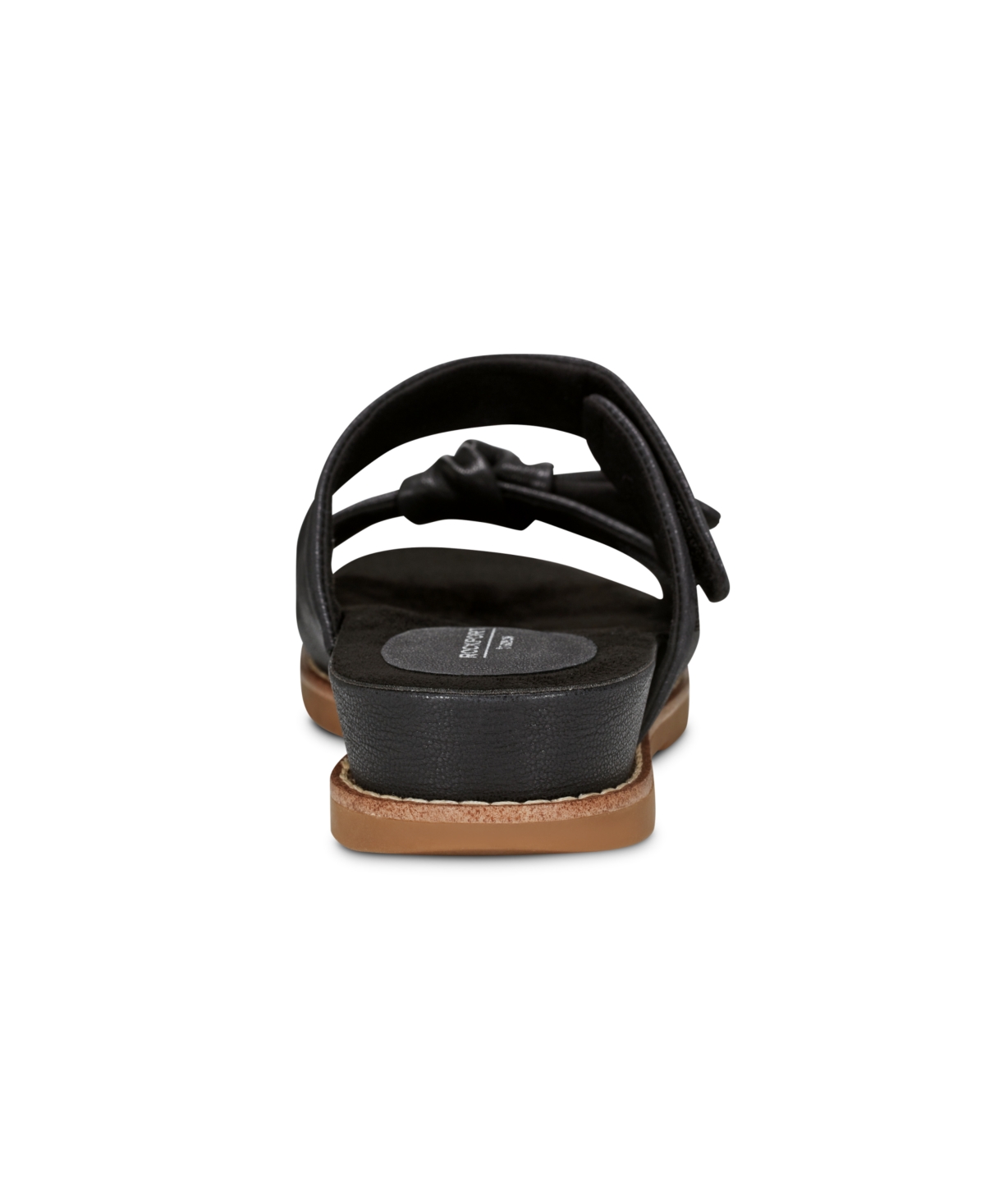 Shop Rockport Women's Zova Open Toe Casual Flat Sandals In Black Leather