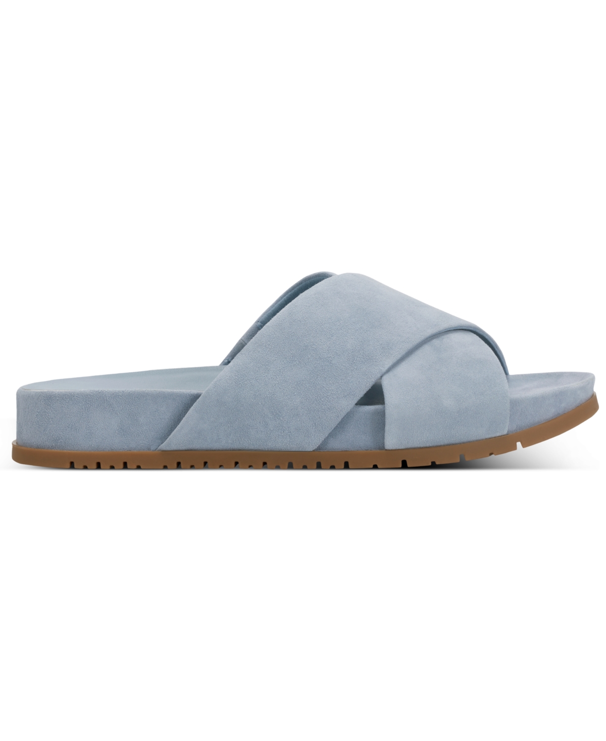 Shop Rockport Women's Leia Open Toe Casual Flat Sandals In Blue Suede