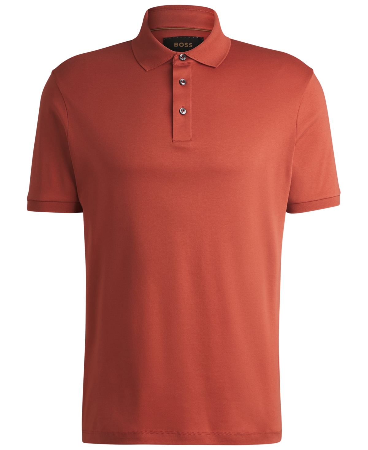 Hugo Boss Boss By  Men's Mercerized Italian Cotton Regular-fit Polo Shirt In Open Red