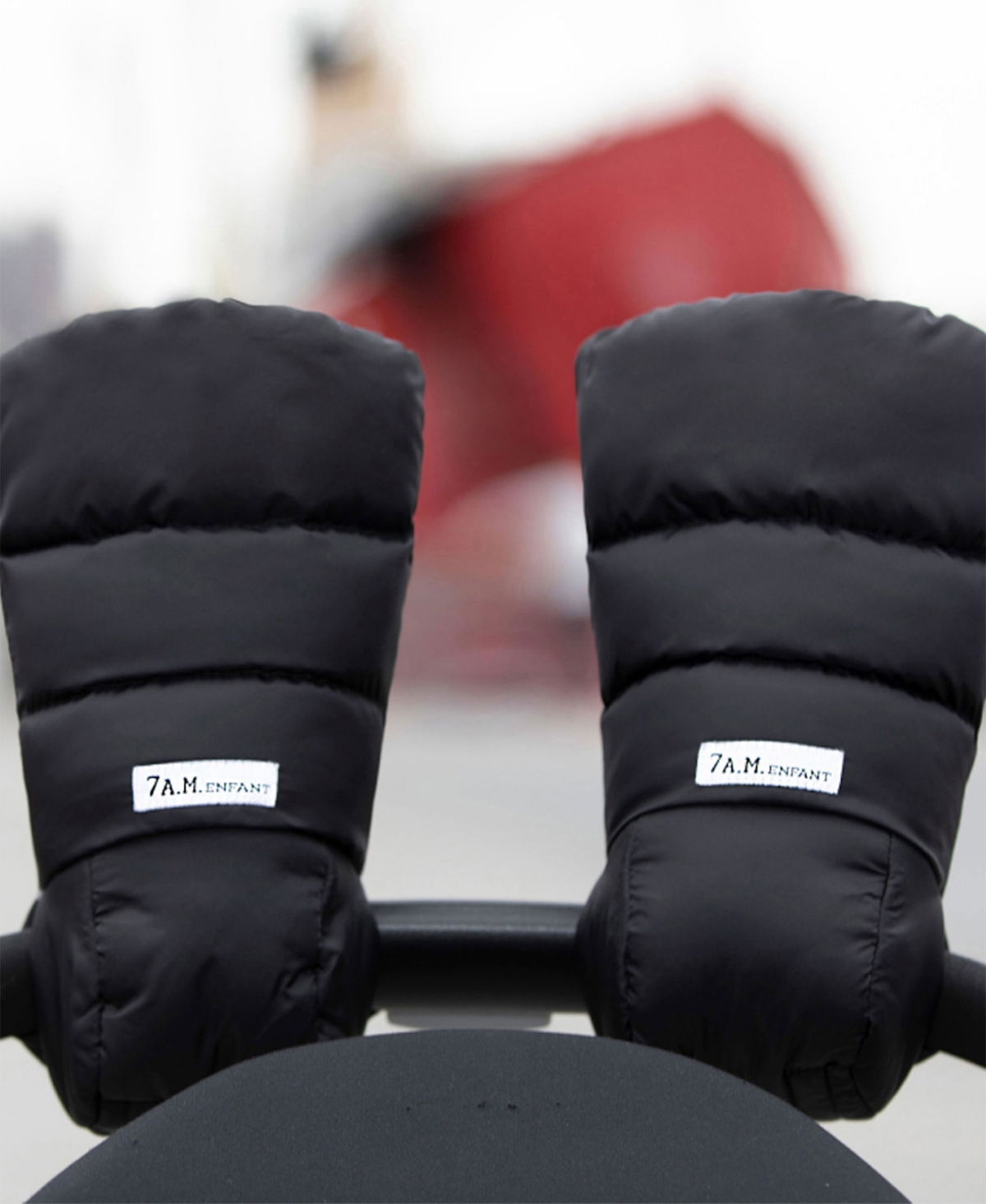 7am Enfant Hook Loop Warmuffs In Black