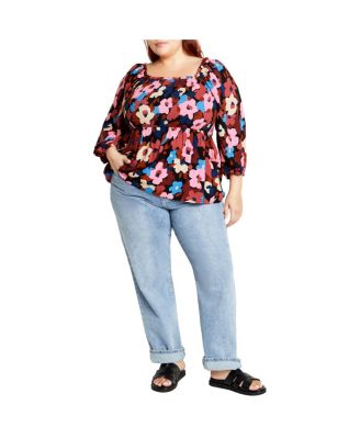 Women's Poppy Print Top