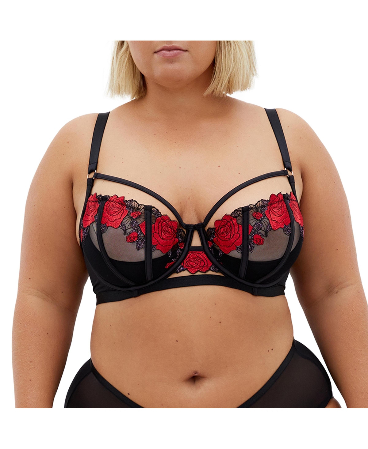 Plus Size Serena Demi Underwire Bra - Electric blue