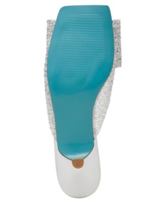 Betsey Johnson Babe Lucite Kitten Heel Mules