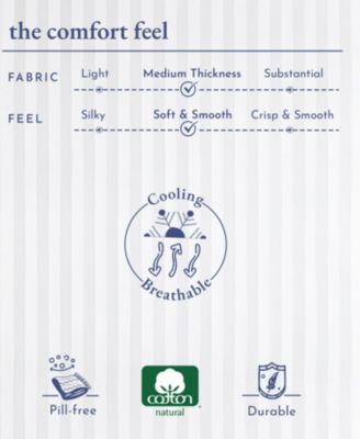 Standard / Queen Size Striped Pillowcase Set - 400 Thread Count, 100% Cotton Sateen, Set of 2 Pillow Covers, Soft and Cooling