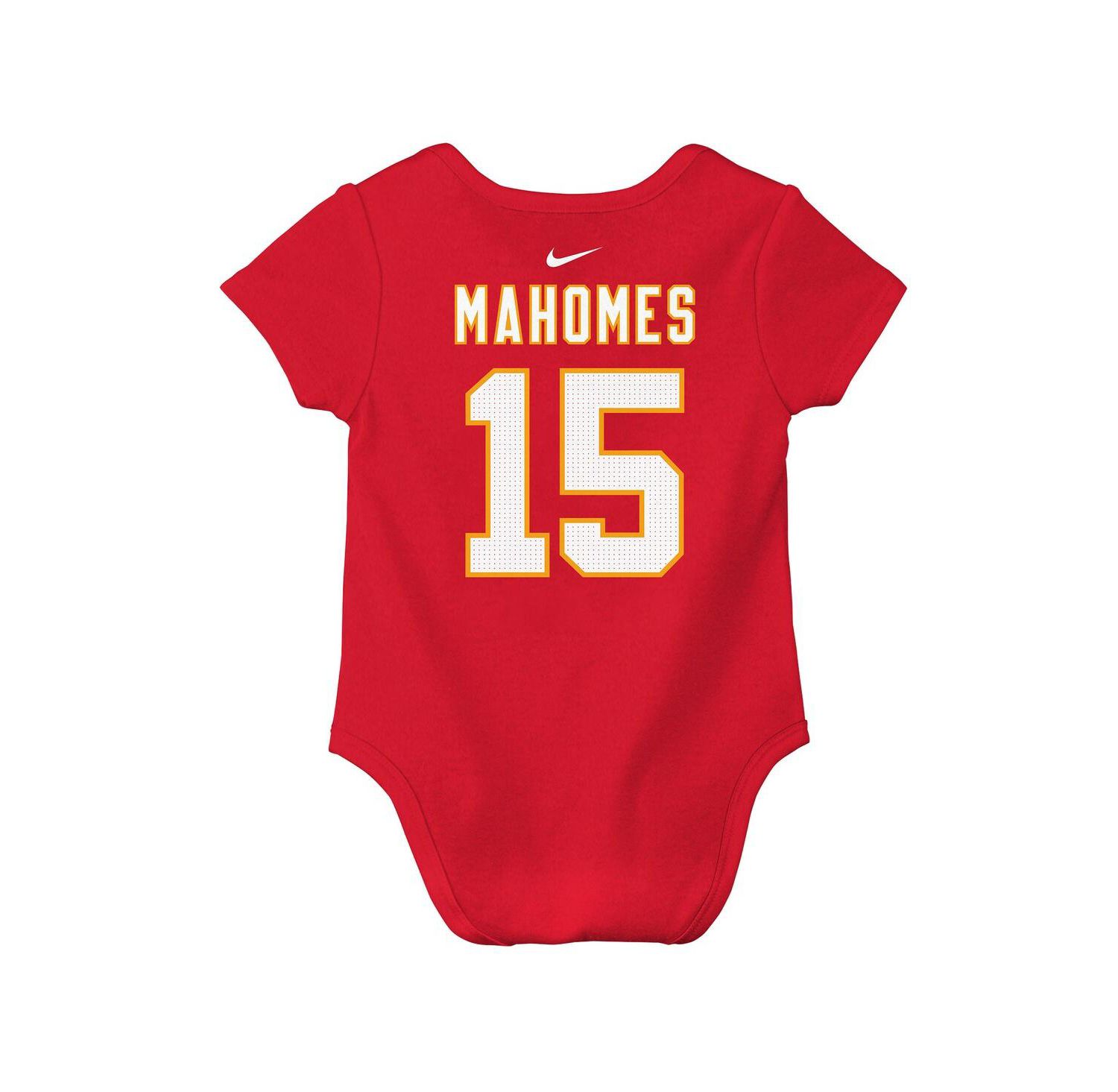 Baby Boys and Girls Patrick Mahomes Red Kansas City Chiefs Player Name & Number Bodysuit