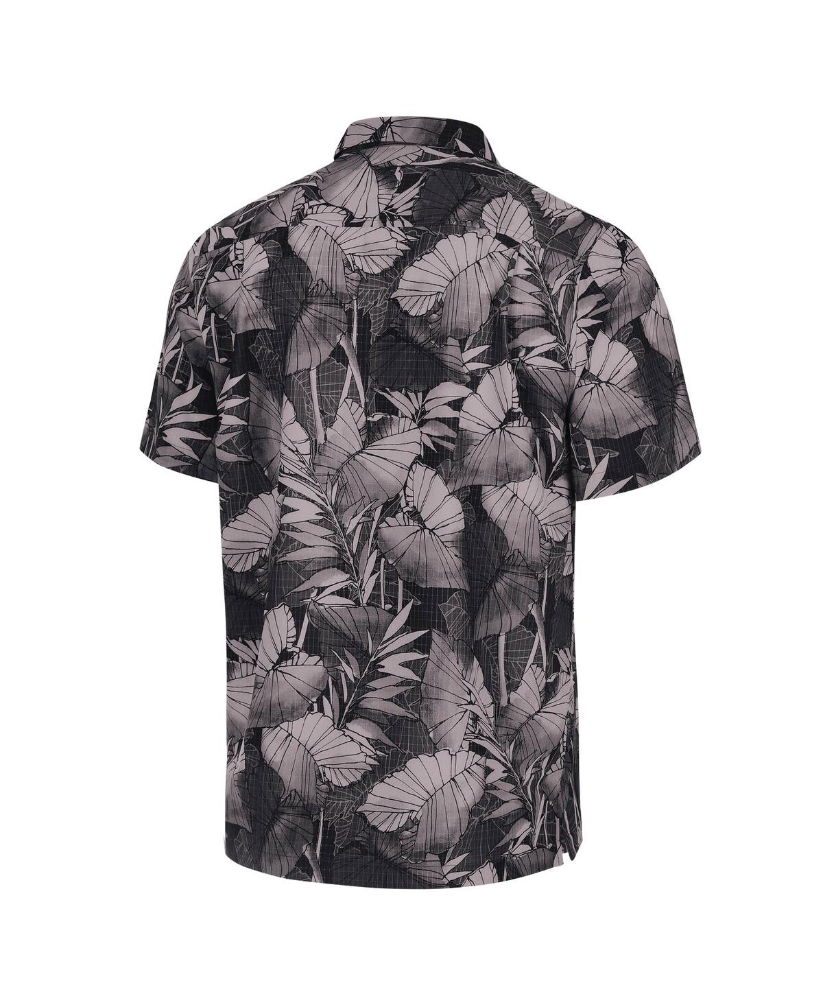 Tommy Bahama Black Ohio State Buckeyes Coast Nuevo Fronds Button-up Shirt In Black