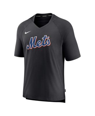 Men's Black New York Mets Authentic Collection Pregame Raglan Performance V-Neck T-Shirt