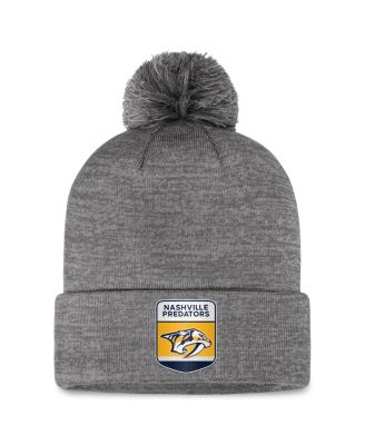 Fanatics - Men's Gray Nashville Predators Authentic Pro Home Ice Cuffed Knit Hat with Pom