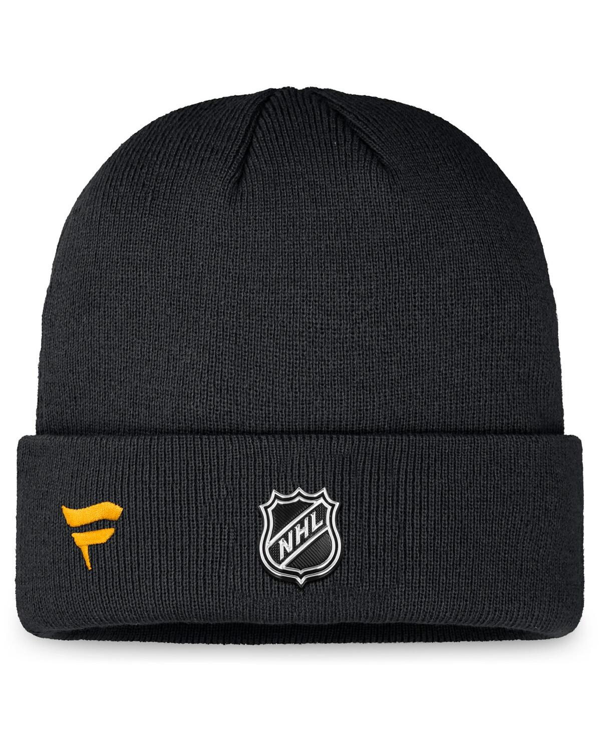 Fanatics Men's Black Pittsburgh Penguins Authentic Pro Training Camp Cuffed Knit Hat In Black