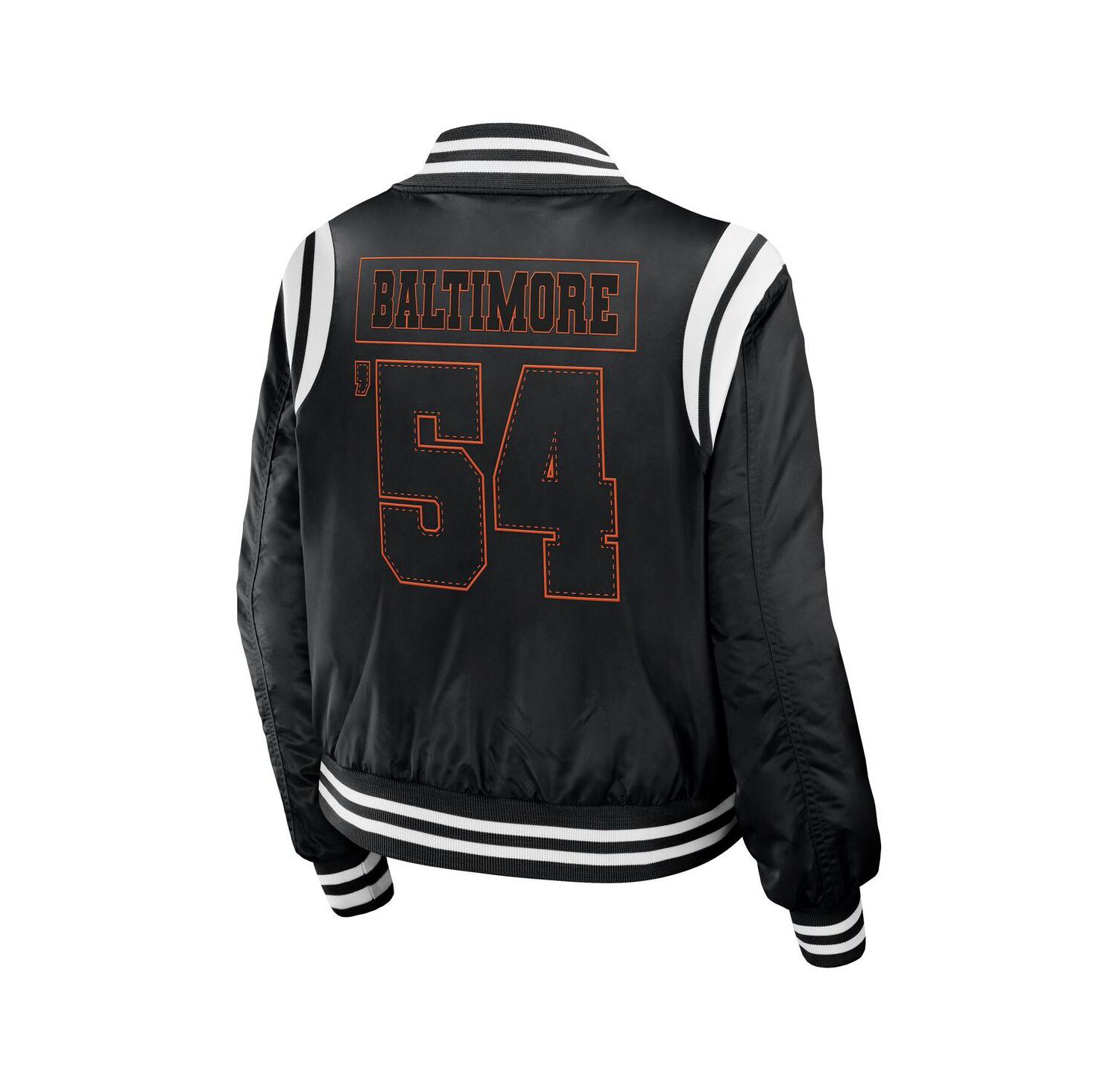 Women's Black Baltimore Orioles Football Bomber Jacket