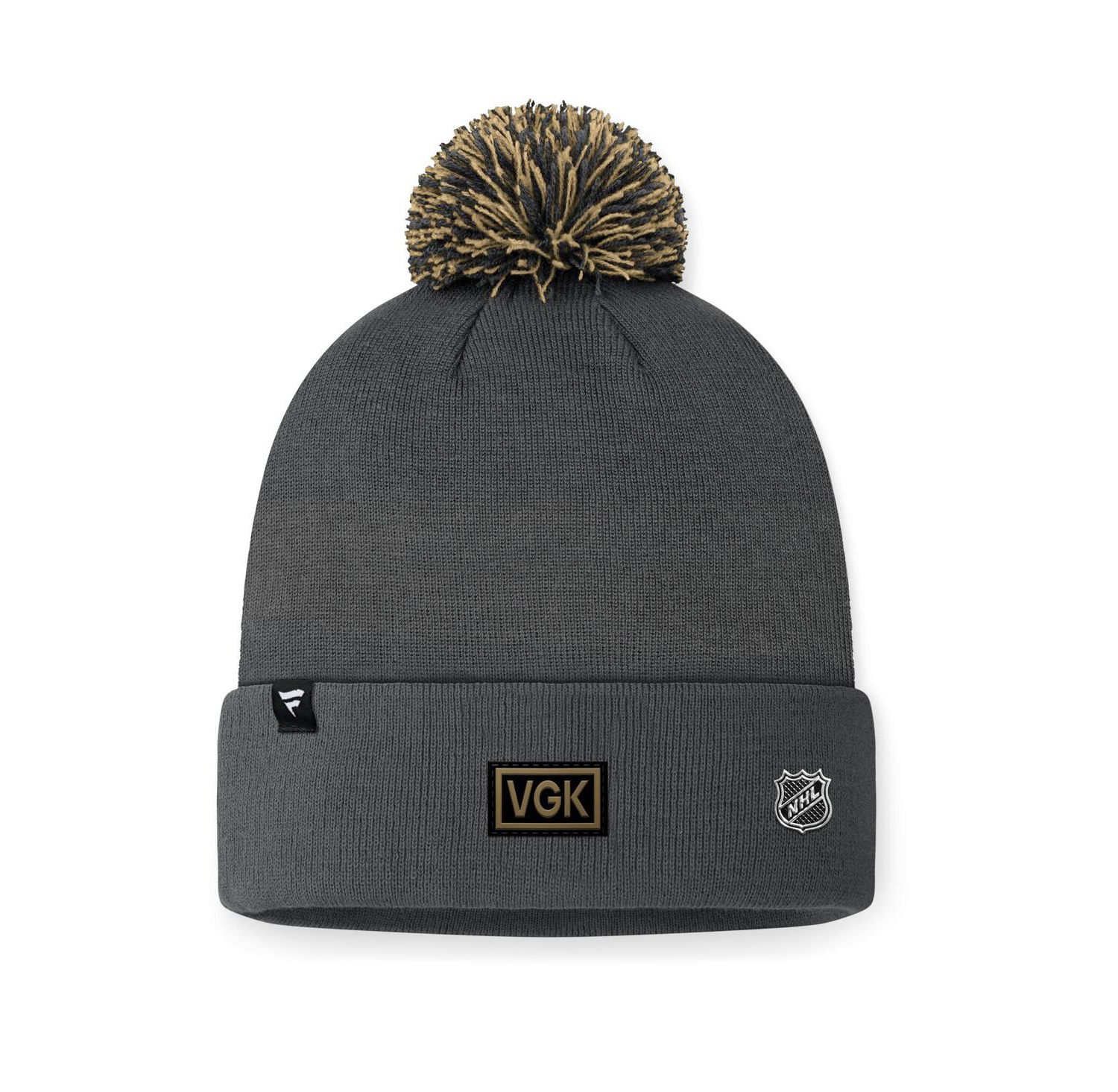 Men's Charcoal Vegas Golden Knights 2024 NHL Draft Cuffed Knit Hat with Pom