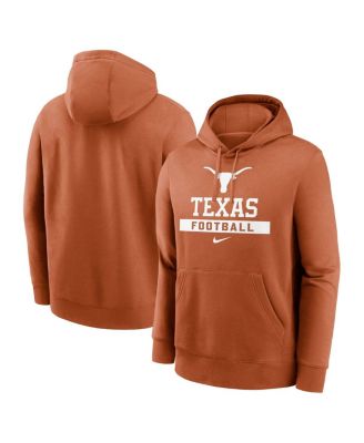 Nike - Men's Texas Orange Texas Longhorns Football Stack Club Fleece Pullover Hoodie